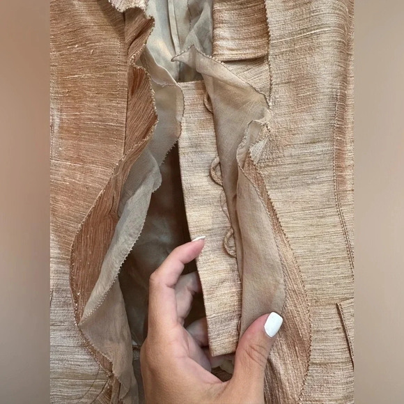 Vintage Kay Unger New York Rose Gold Silk Blazer Jacket Women’s Size 10 Medium M - Picture 6 of 13